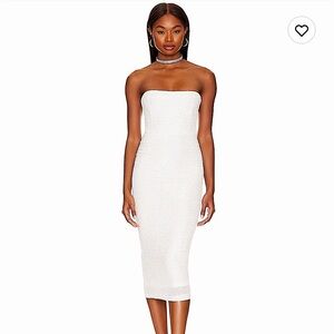 Revolve NWT!! Nookie White Sequin Fantasy Midi Dress